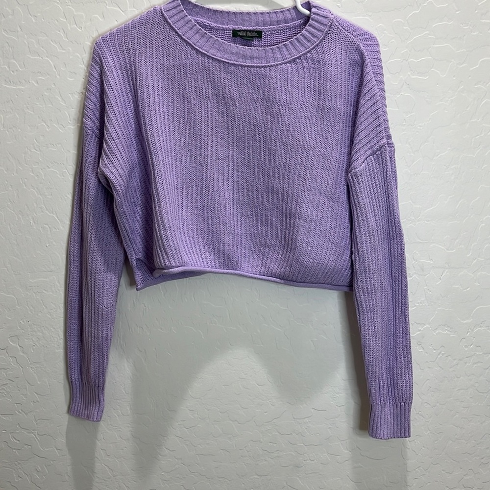 WILD FABLE PURPLE CROPPED SWEATER adult small